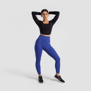 Leggings sans couture Velocity Flex Navy à taille haute, coupe ajustée, effet push-up et compression, taille XXS, longueur cheville - Product Image 4