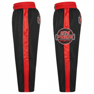 กางเกงคิกบ็อกซิ่งผ้าโพลีเอสเตอร์/ผ้าซาตินคุณภาพสูง เอวยางยืด สวมใส่สบาย เหมาะสำหรับฝึกซ้อมมืออาชีพ ยิวยิตสู MMA ซักได้ สำหรับผู้ชาย - Product Image 3