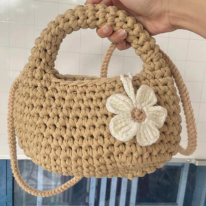 Bolso de Playa Tejido a Crochet para Mujer, Bolso de Mano de Verano Hecho a Mano con Cuerda de Lana, Bolso Tejido, Hecho en Vietnam - Product Image 3