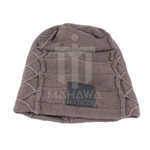 Gorro de invierno Unisex más vendido, gorro de punto Jacquard ligero de Color sólido, gorro de invierno ajustable de algodón/lana de alta calidad - Product Image 2