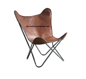 Silla de metal de estilo personalizado, silla plegable de cuero contemporánea, estructura de hierro con silla de cuero de la mejor calidad, directo del fabricante - Product Image 4