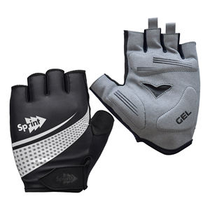 ถุงมือขี่จักรยานกันเหงื่อหลากสีสำหรับทุกเพศครึ่งนิ้วสีดำ - Product Image 4