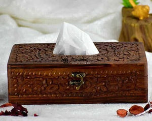 Portapañuelos de Madera Tallada con Diseño Floral de Primera Calidad, Elegante para Decoración del Hogar de Alta Gama, Tradebyd - Product Image 2