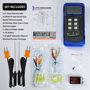 Digital K-Type Thermocouple Thermometer with 4 Thermocouples Probe (Wired and Stainless Steel) 2 Channel Temperature Meter - Product Image 3