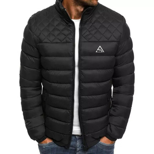 Veste matelassée personnalisée avec logo pour homme, imperméable, écologique, col montant, logo frontal, pour l'extérieur, vente en gros - Product Image 2