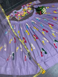 Dernières séquences de broderie de style ethnique en Chine Lehengas Dupatta pour femmes Meilleur prix pour les occasions de fête indiennes et pakistanaises - Product Image 5