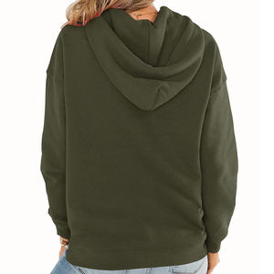 Sudadera con Capucha Informal de Felpa 100% Algodón para Mujer, Color Sólido, Talla Grande, Transpirable, con Logotipo Personalizado para Invierno - Product Image 2