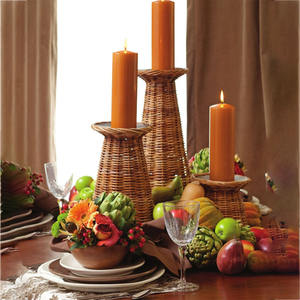 Best Selling Rattan Candle Holders <b>Lanterns</b> and Candle Stand for Dinning Table Living Room OEM Accepted from Vietnam Factory - Product Image 2