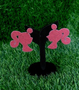 Boucles d'oreilles pendantes classiques faites à la main, broderie de perles de rocaille, design feuille, style orthodoxe indien, JAVED HANDICRAFTS, Saint-Valentin - Product Image 4