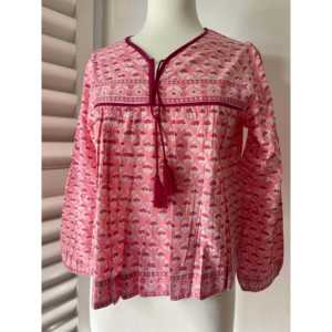 Blusa con Cuello en V - Estampado Floral de Fresas Bordado, Estilo Diario, Tejido de Lino, Algodón y Seda, Tallas XL, XXL, 4XL para Primavera - Product Image 2