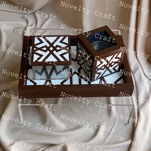 Juego de quemador Oud Bakhoor pintado a mano con caja acrílica y bandeja Diseño gráfico Mabkhar para uso religioso Suministro al por mayor - Product Image 2