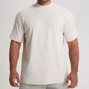 T-shirt pour homme en coton 100% de 250 g/m², surdimensionné, avec logo brodé personnalisé, épaules tombantes - Product Image 2