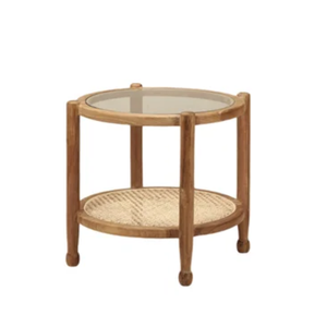 Mesa de centro de madera maciza de teca con vidrio y ratán estilo minimalista moderno de alta calidad exportación directa de fábrica al mejor precio - Product Image 6