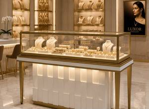 Vitrine de Luxe pour Bijoux, Présentoir en Verre pour Comptoir, Exposition de Détail pour Colliers, Bracelets et Bagues - Product Image 5