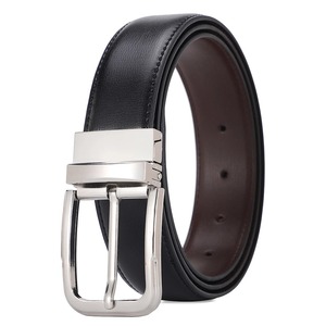 Ceinture en cuir de vache véritable de qualité supérieure pour hommes, ceinture habillée verte tendance, boucle en alliage, design réversible bicolore - Product Image 3