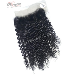 Vente en gros 100% Fermeture en dentelle Frontal vierge brut ondulé 13x6 Cheveux frontaux - Product Image 4
