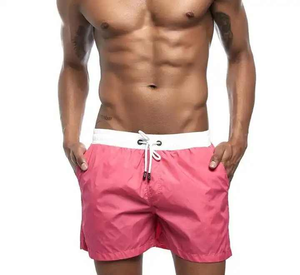 Shorts de plage d'été pour hommes Qualité supérieure 100% coton Séchage rapide avec élastique et poche Motif solide Maillots de bain pour hommes - Product Image 6