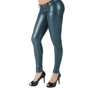 New High Quality Casual Regular Fit Straight Leg Winter Mid Waist Flat Front Women Leather Pants Breathable Quick Dry Customized - Product Image 6