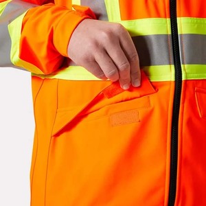 Customized Working Safety <b>Jacket</b> for <b>Workers</b> ANSI/EN ISO CLASS 1 LED Flash Waterproof High Quality Zipper Safety Tool Pockets - Product Image 4
