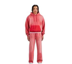 Survêtement unisexe personnalisé en molleton délavé à l'acide, imprimé, 460 g/m², décontracté, coupe régulière, jogging, sweat à capuche zippé, effet délavé vintage - Product Image 4