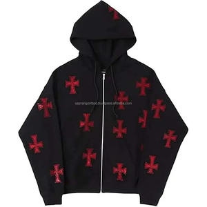 เสื้อฮู้ดดี้ผู้ชายทรงปกติ ซิปหน้า ผ้าฝ้ายคุณภาพสูง 100% สไตล์ลำลอง สตรีทแวร์ พิมพ์ลายดิจิตอลโฟมเต็มตัว แห้งเร็ว ไม่ยับ - Product Image 1