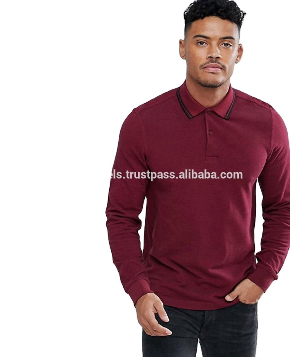 Sleeve Polo Shirt Burgundy Long Sleeve Shirt Outfit Marvelis