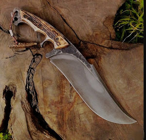 Cuchillo Bowie Tradicional Illam Hecho a Mano en Acero Inoxidable Deer Stag, Diseño de Agarre Fuerte para Caza y Camping, Garantía OEM de 3 Años - Product Image 1