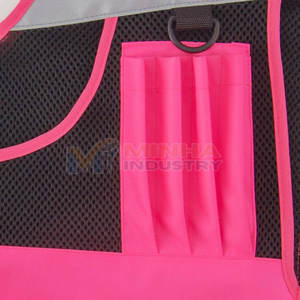 Gilet réfléchissant haute visibilité léger pour les travailleurs, les coureurs et la sécurité routière, couleur rose et noir, gilet de sécurité réfléchissant - Product Image 5