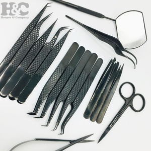 Pinzas negras, juego de pinzas para pestañas de Plasma de visón, pinzas puntiagudas de acero inoxidable para extensión de pestañas, embalaje de logotipo de etiqueta privada - Product Image 5