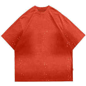 เสื้อยืดผู้ชายผ้าฝ้าย100% ซักกรดคอกลมบนถนนเสื้อสำหรับผู้ใหญ่สั่งทำล้างได้ - Product Image 2