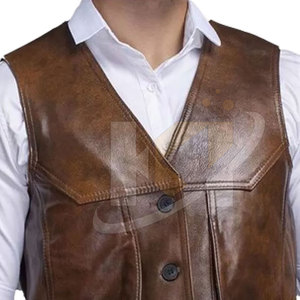 Breathable Winter Warm <b>Men's</b> Leather <b>Vest</b> Casual Outerwear High Quality OEM Service Customizable Design Reasonable Price - Product Image 4