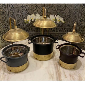 Elegante contenedor de comida para boda, olla, decoración de exhibición, cazuela, plato de frotamiento de Metal para decoración de Ramadán - Product Image 6