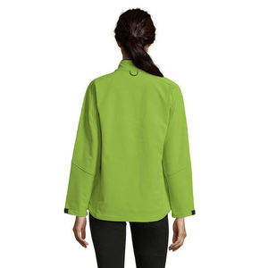 La mejor chaqueta Softshell transpirable verde de alta calidad para mujer, mangas completas y a prueba de viento, chaquetas para correr al aire libre para mujer - Product Image 3