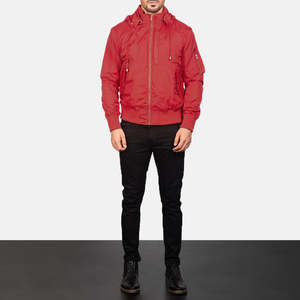 Chaqueta Bomber Reversible Hanklin MA-1 con Capucha Roja, Impermeable, Estilo Vintage, Casual, para Otoño y Primavera, Cierre de Cremallera, Talla XS - Product Image 3