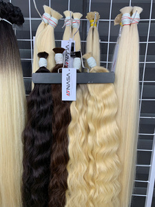 2024 Venta caliente Super doble dibujado Natural ondulado liso Rubio Color extensiones de cabello de alta calidad a granel 60 - Product Image 4