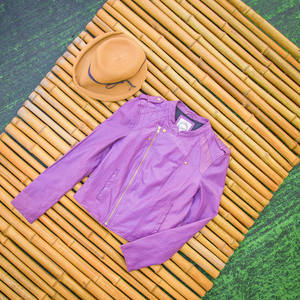 Veste de motard en cuir rose sur mesure en gros, col montant d'hiver, fabrication professionnelle, meilleure qualité - Product Image 3