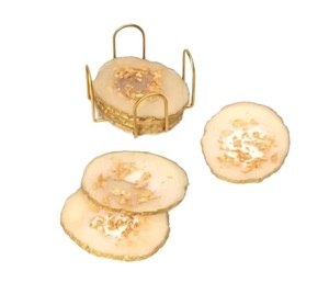 High Quality Swirl Epoxy Resin Tea <b>Coaster</b> <b>Set</b> Of 4 With Resin Holder Coffee Wine Breakfast Dinnerware Mats & Pads <b>Placemat</b> - Product Image 5
