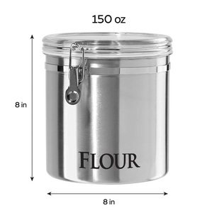 Bocaux en acier inoxydable bocaux de cuisine pour espèces alimentaires fruits secs conteneur de stockage bocal maison hôtel restaurant cuisine décoration - Product Image 2