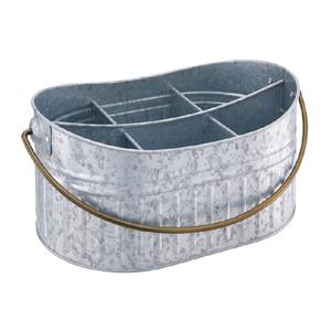 Porte-ustensiles rustique organisateur de couverts serviette avec 6 compartiments avec poignées en bois - Product Image 4