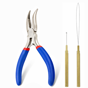 Hair <b>Extension</b> Tool Kit Micro <b>Bead</b> Pliers with Loop Needle Nano Ring <b>Beads</b> Set Professional Salon DIY Use - Product Image 1