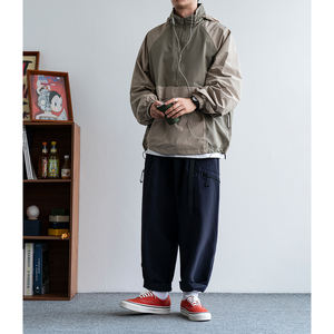 Veste coupe-vent oversize vintage rétro imperméable à capuche pour la course en plein air épaisseur fine - Product Image 3