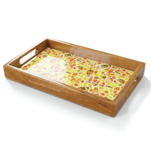 Bol à salade en bois moderne de luxe 2026, plateau, impression émaillée multicolore pour mariage, cuisine, décoration de la maison, fournisseur en gros - Product Image 4