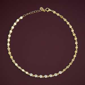 <span class=keywords><strong>Cavigliera</strong></span> da ragazza in acciaio inossidabile placcato oro 92.5 Silver Payal 176504 con diamante e perla, idea regalo. - Product Image 1