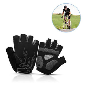Venta al por mayor Unisex medio dedo guantes de ciclismo logotipo personalizado deportes al aire libre ejercicio guantes de cuero para bicicleta carreras y uso en el gimnasio - Product Image 3