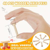 48 paquets de roues en bois jouets petites roues en bois avec chevilles d'essieu, mini roues artisanales en bois pour bricolage artisanat voitures jouet peinture boiseries