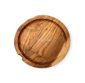 Assiette de chargeur de couleur marron en bois avec plaque de charge de forme ronde de qualité de luxe pour les ustensiles de cuisine à la maison - Product Image 6