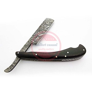Maquinilla de afeitar recta hecha a mano personalizada de acero de Damasco maquinilla de afeitar plegable hecha a mano - Product Image 2