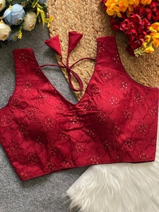 Indio elegante cómodo sin esfuerzo elegancia Readymade blusa colección diseñador romano seda blusa étnica exclusiva mujer Top - Product Image 6