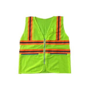 เสื้อกั๊กนิรภัยลายทางสะท้อนแสง, เสื้อกั๊กใส่ทำงาน Hi VIS สูงสามารถมองเห็นได้พร้อมกระเป๋า - Product Image 4