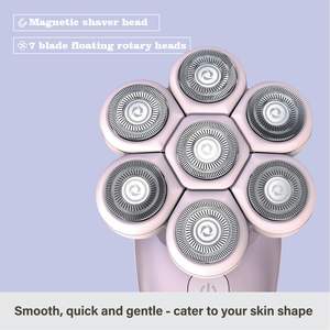 Rasoir électrique sans fil rechargeable par USB étanche IPX7 pour femmes, tondeuse bikini indolore, tête détachable, option humide/sèche IPX7 - Product Image 6